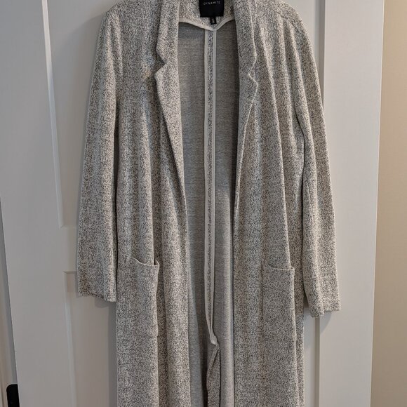 Dynamite Grey Long Cotton Blazer - Picture 1 of 5